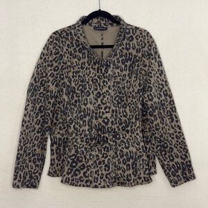 Lane Bryant Animal Print Jacket with Peplum Hem